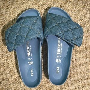 Birkenstock 1774 Sylt Faded Denim Quilted Sandals 40/9